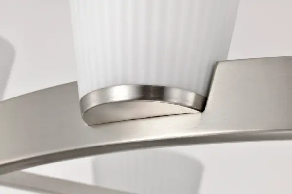 Royale 6-Light Chandelier in Brushed Nickel with Ribbed White Glass - Image 10