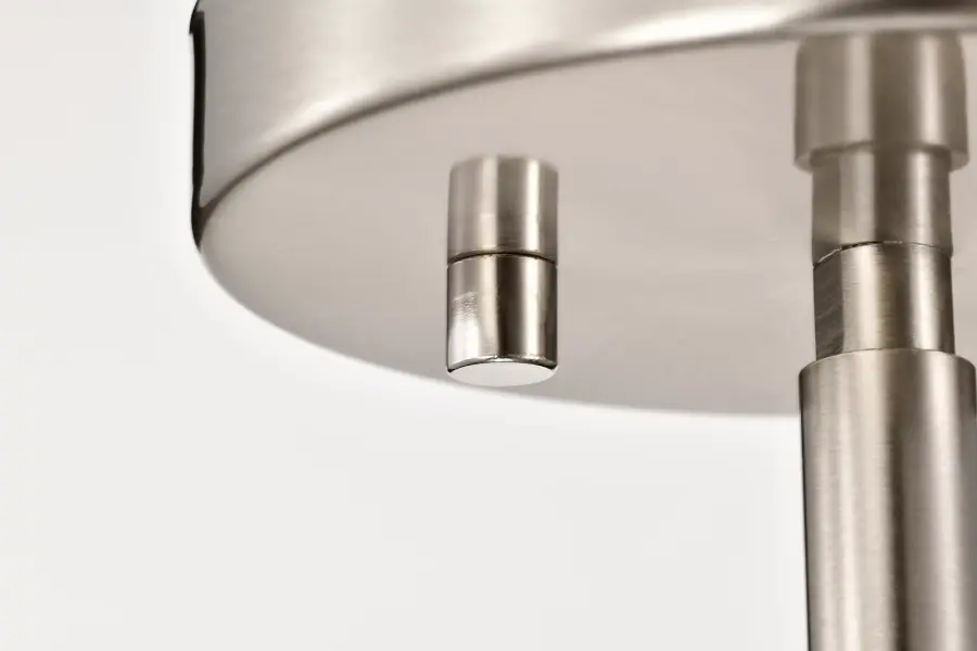 Royale Mini Pendant - Brushed Nickel with Ribbed White Glass - Image 11