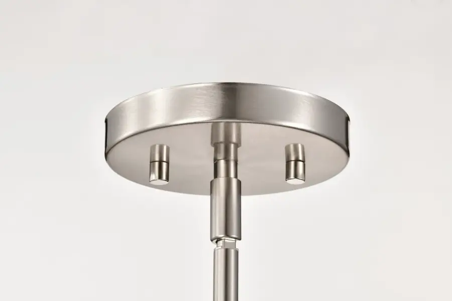 Royale Mini Pendant - Brushed Nickel with Ribbed White Glass - Image 12