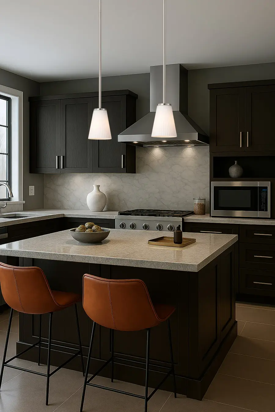 Royale Mini Pendant - Brushed Nickel with Ribbed White Glass - Image 14