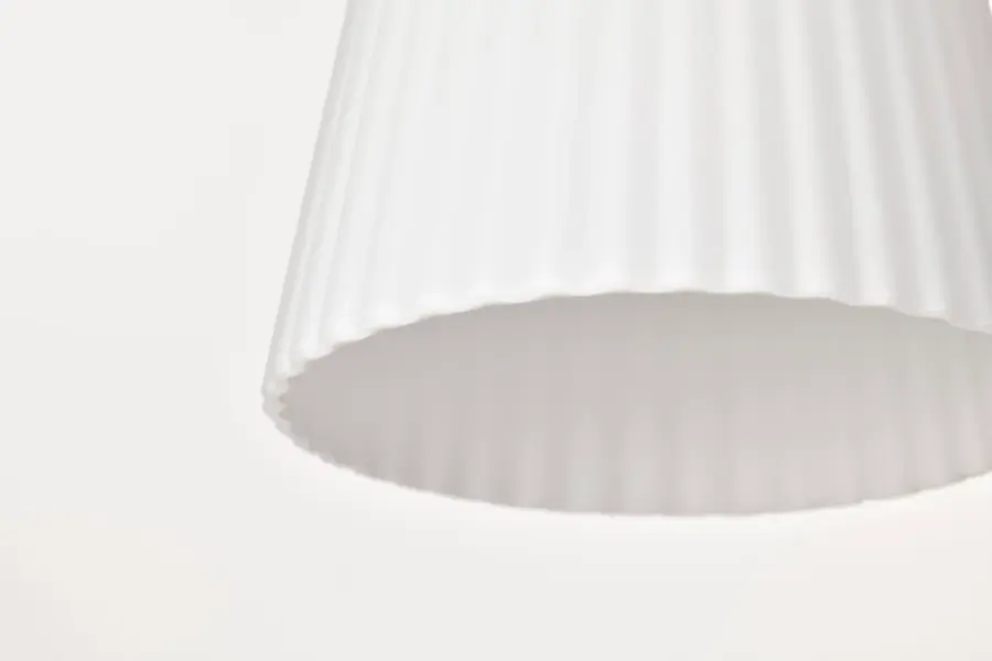Royale Mini Pendant - Brushed Nickel with Ribbed White Glass - Image 8
