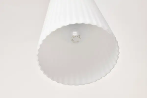 Royale Mini Pendant - Brushed Nickel with Ribbed White Glass - Image 9