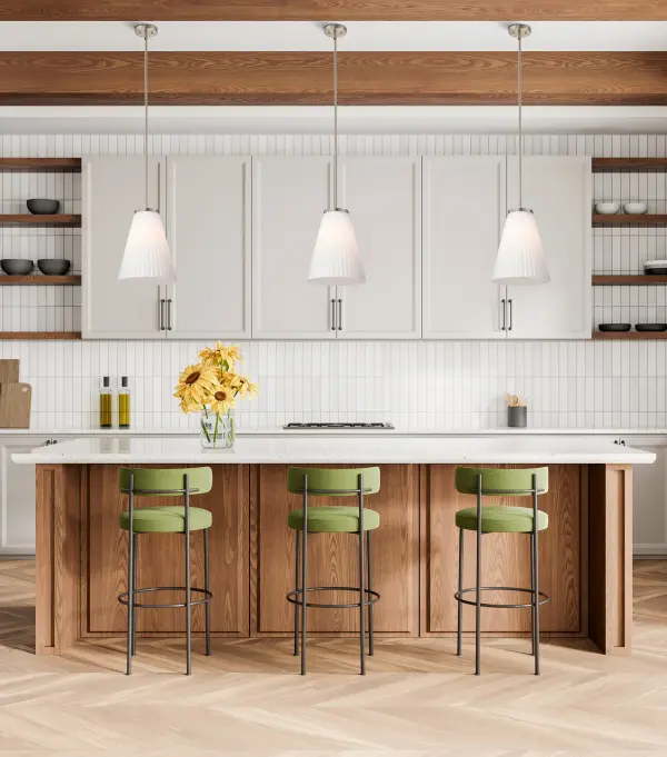 Royale Large Pendant in Brushed Nickel with Ribbed White Glass - Image 13
