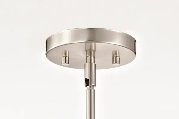 Royale Large Pendant in Brushed Nickel with Ribbed White Glass - Image 10