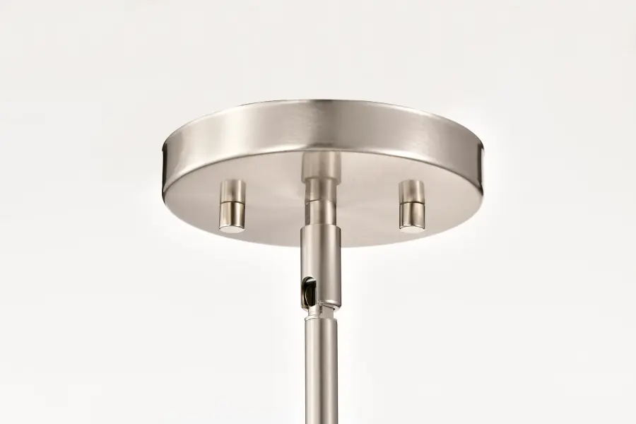 Royale Large Pendant in Brushed Nickel with Ribbed White Glass - Image 10