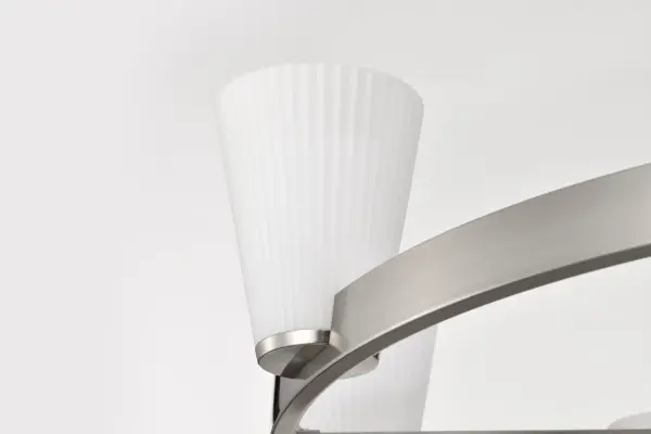 Royale 8-Light Chandelier in Brushed Nickel with Ribbed White Glass - Image 16