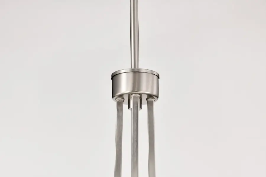 Royale 8-Light Chandelier in Brushed Nickel with Ribbed White Glass - Image 8