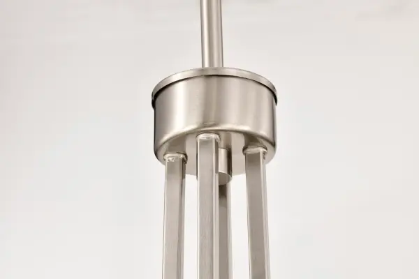 Royale 8-Light Chandelier in Brushed Nickel with Ribbed White Glass - Image 9