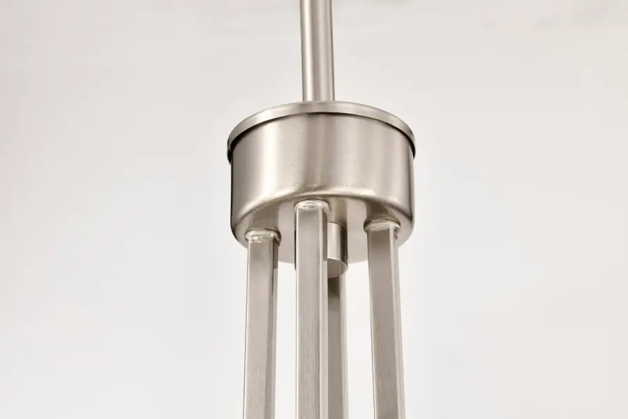 Royale 8-Light Chandelier in Brushed Nickel with Ribbed White Glass - Image 9