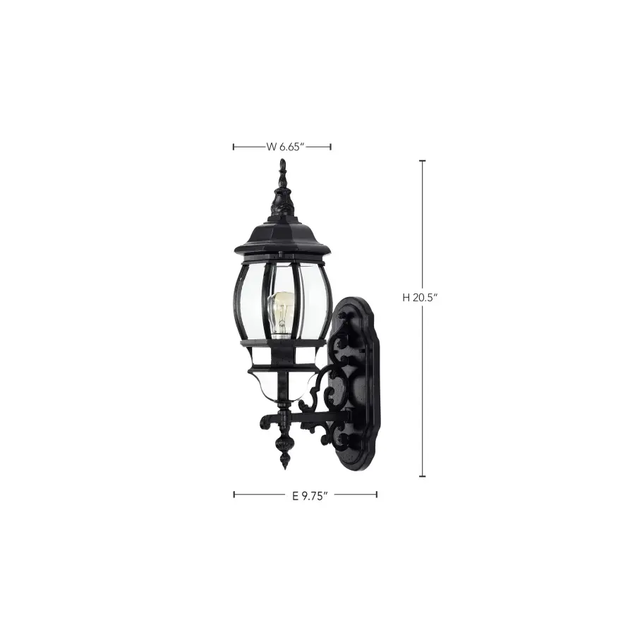 Central Park 20" Outdoor Wall Lantern with Clear Beveled Glass - Image 14
