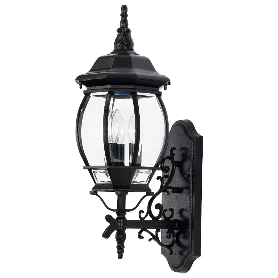 Central Park 3-Light Outdoor Wall Lantern with Clear Beveled Glass - Image 1