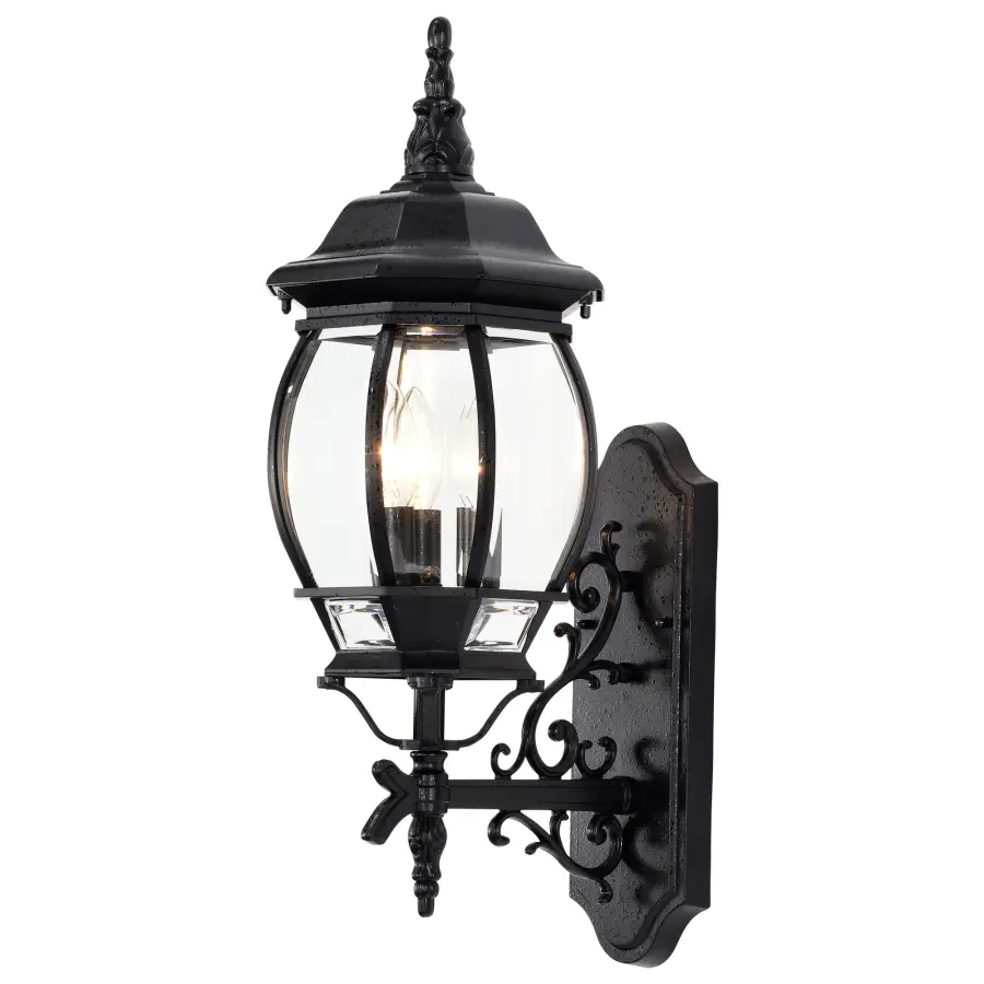 Central Park 3-Light Outdoor Wall Lantern with Clear Beveled Glass - Image 2