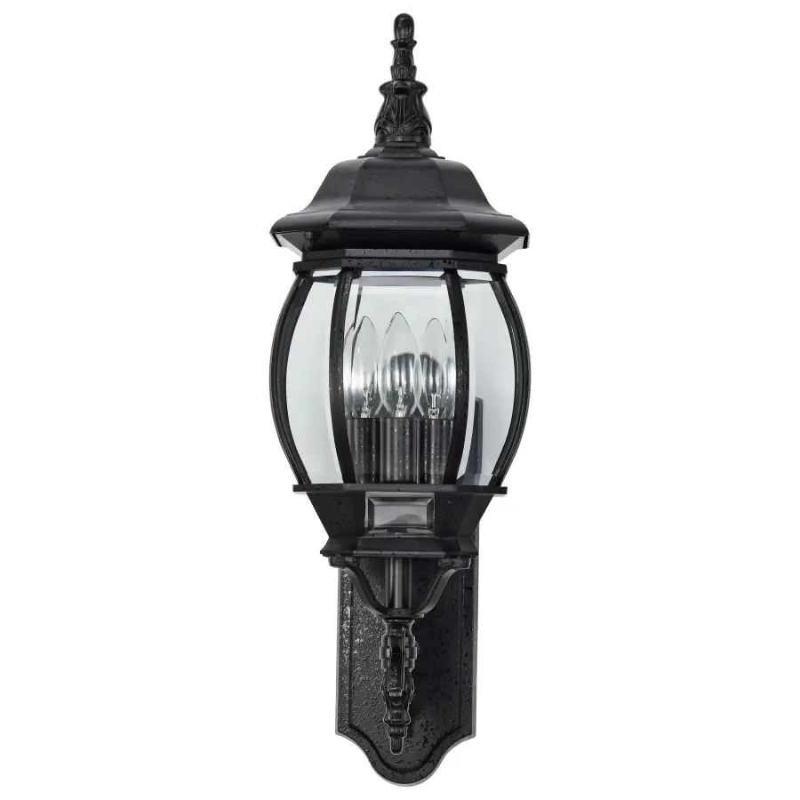Central Park 3-Light Outdoor Wall Lantern with Clear Beveled Glass - Image 3