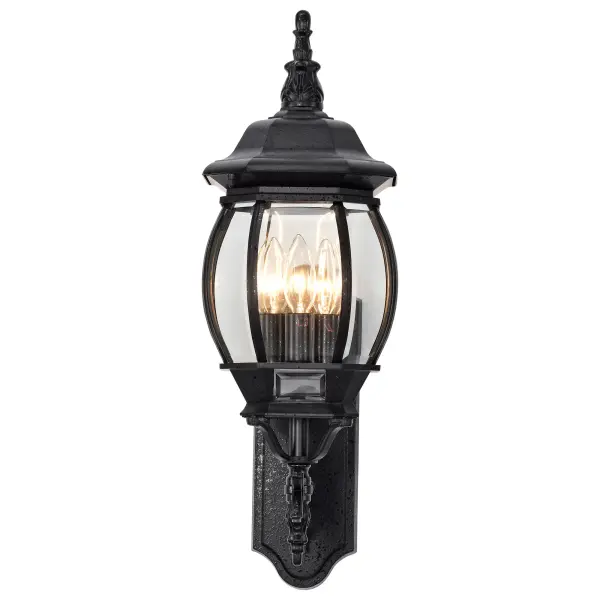 Central Park 3-Light Outdoor Wall Lantern with Clear Beveled Glass - Image 4