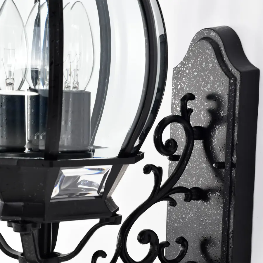 Central Park 3-Light Outdoor Wall Lantern with Clear Beveled Glass - Image 7