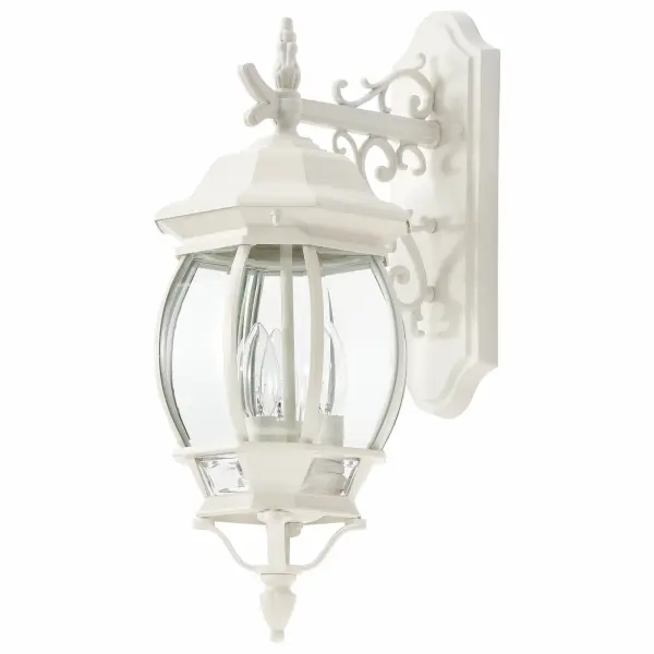 The Central Park wall lantern combines timeless design with practical outdoor lighting. Its clear beveled glass panels and stately architecture complement various home exteriors while providing reliable illumination.