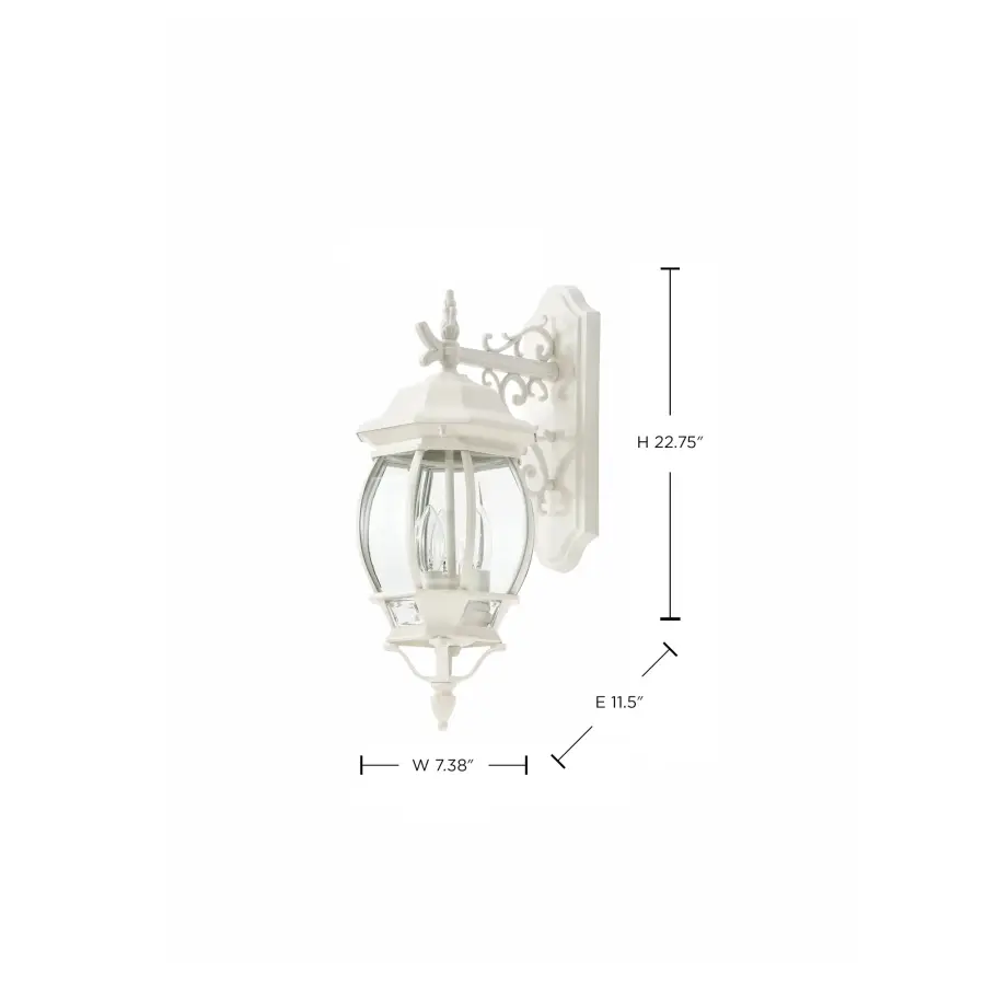 Central Park 3-Light Outdoor Wall Lantern with Clear Beveled Glass - Image 14