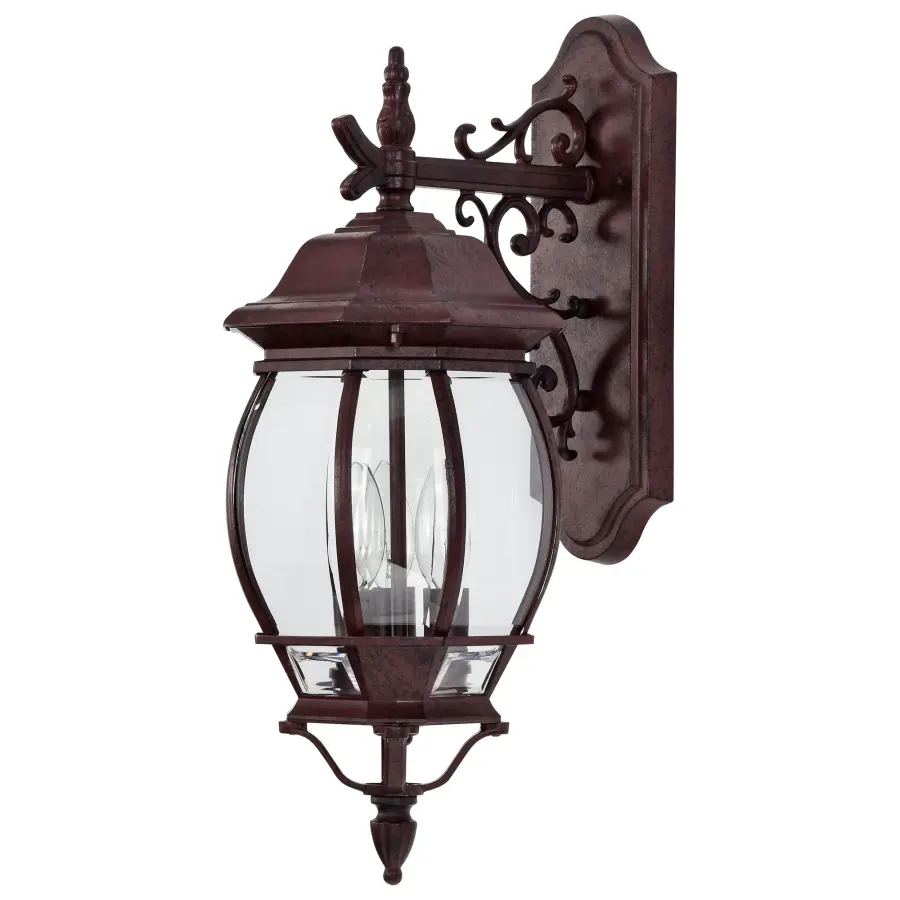 Central Park 3-Light Outdoor Wall Lantern with Clear Beveled Glass - Image 1