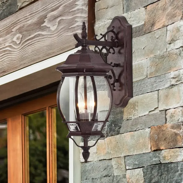 Central Park 3-Light Outdoor Wall Lantern with Clear Beveled Glass - Image 11
