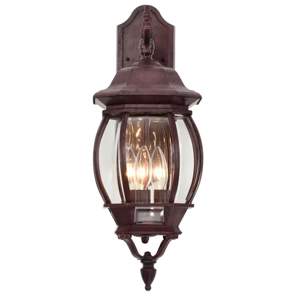 Central Park 3-Light Outdoor Wall Lantern with Clear Beveled Glass - Image 4
