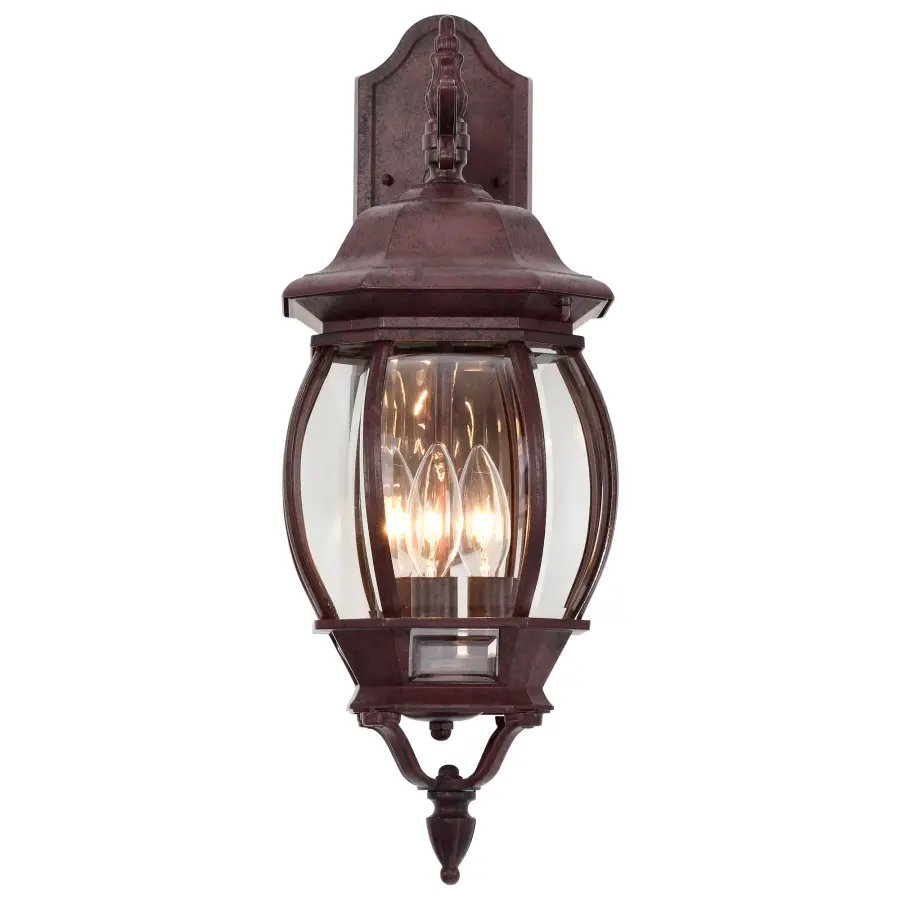Central Park 3-Light Outdoor Wall Lantern with Clear Beveled Glass - Image 4