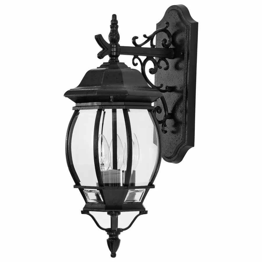 Central Park 3-Light Outdoor Wall Lantern with Clear Beveled Glass - Image 1