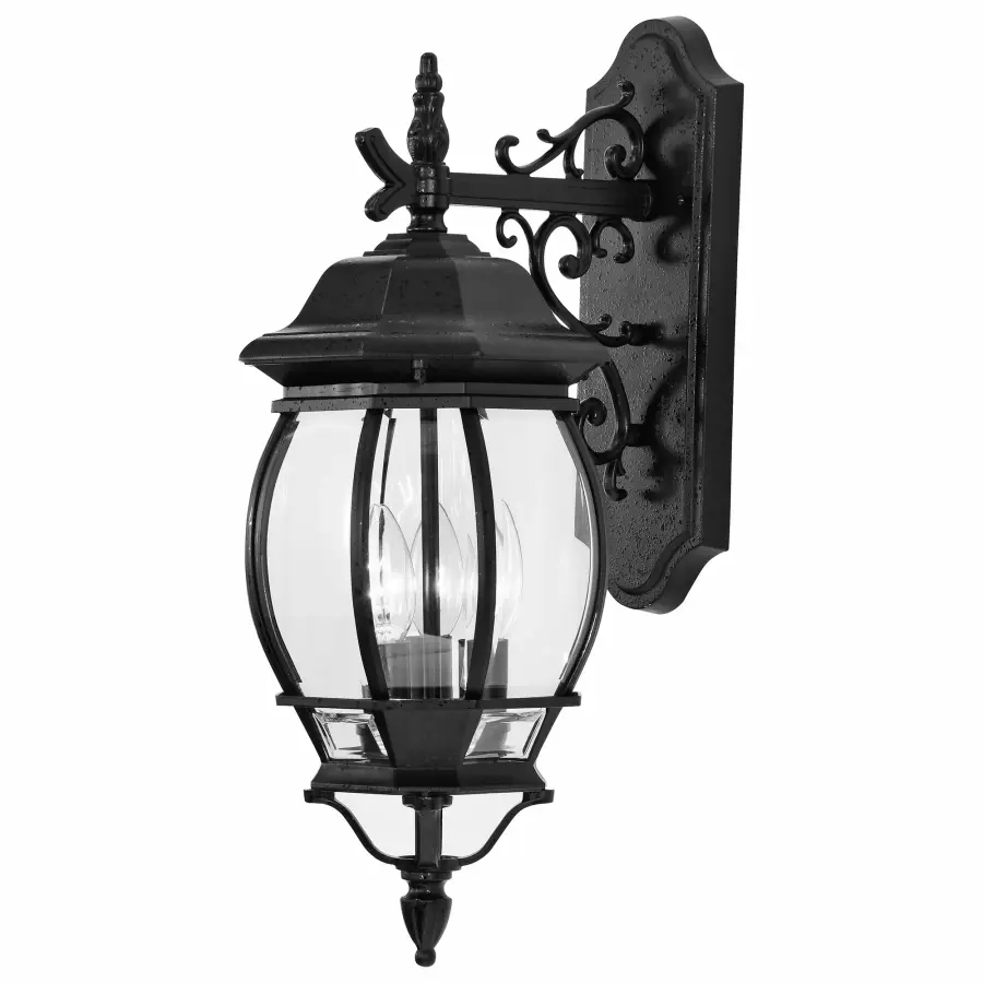 Central Park 3-Light Outdoor Wall Lantern with Clear Beveled Glass - Image 2