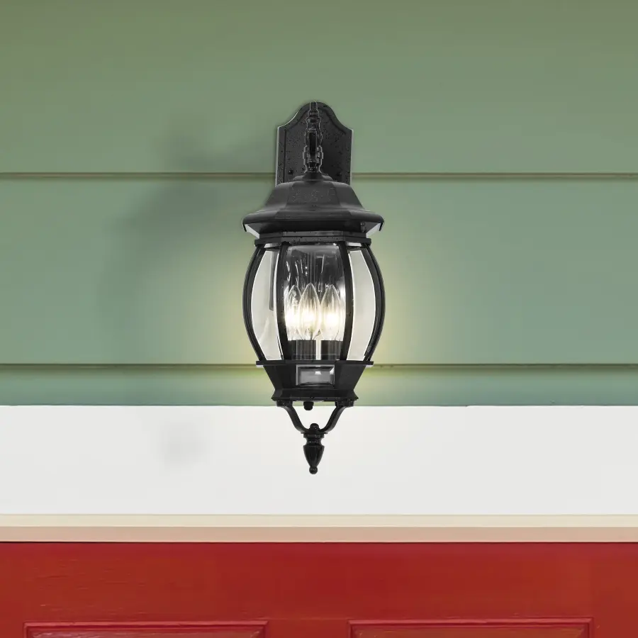 Central Park 3-Light Outdoor Wall Lantern with Clear Beveled Glass - Image 13