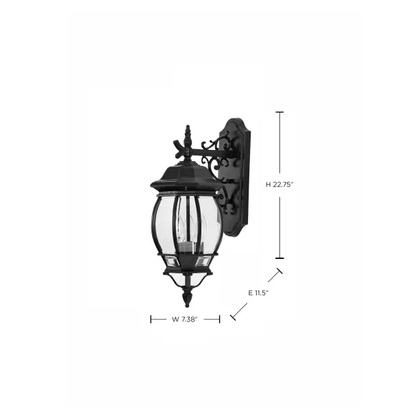 Central Park 3-Light Outdoor Wall Lantern with Clear Beveled Glass - Image 14