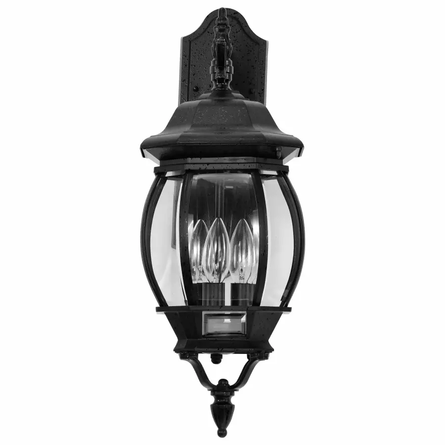 Central Park 3-Light Outdoor Wall Lantern with Clear Beveled Glass - Image 3