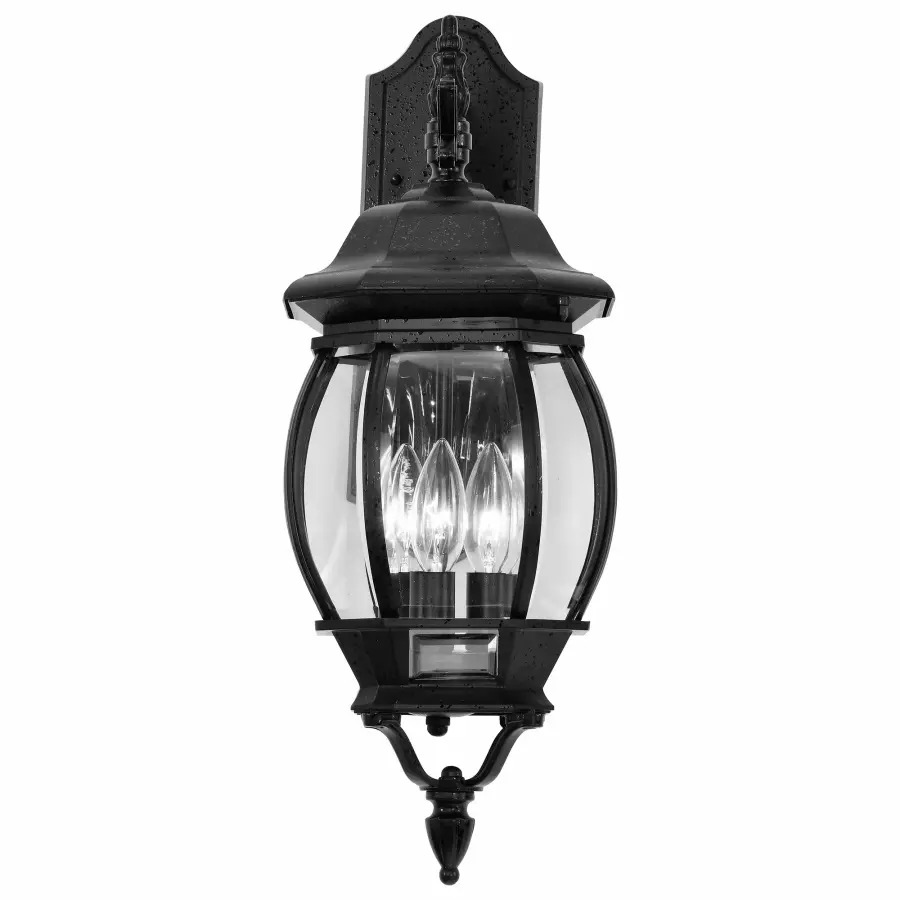 Central Park 3-Light Outdoor Wall Lantern with Clear Beveled Glass - Image 4