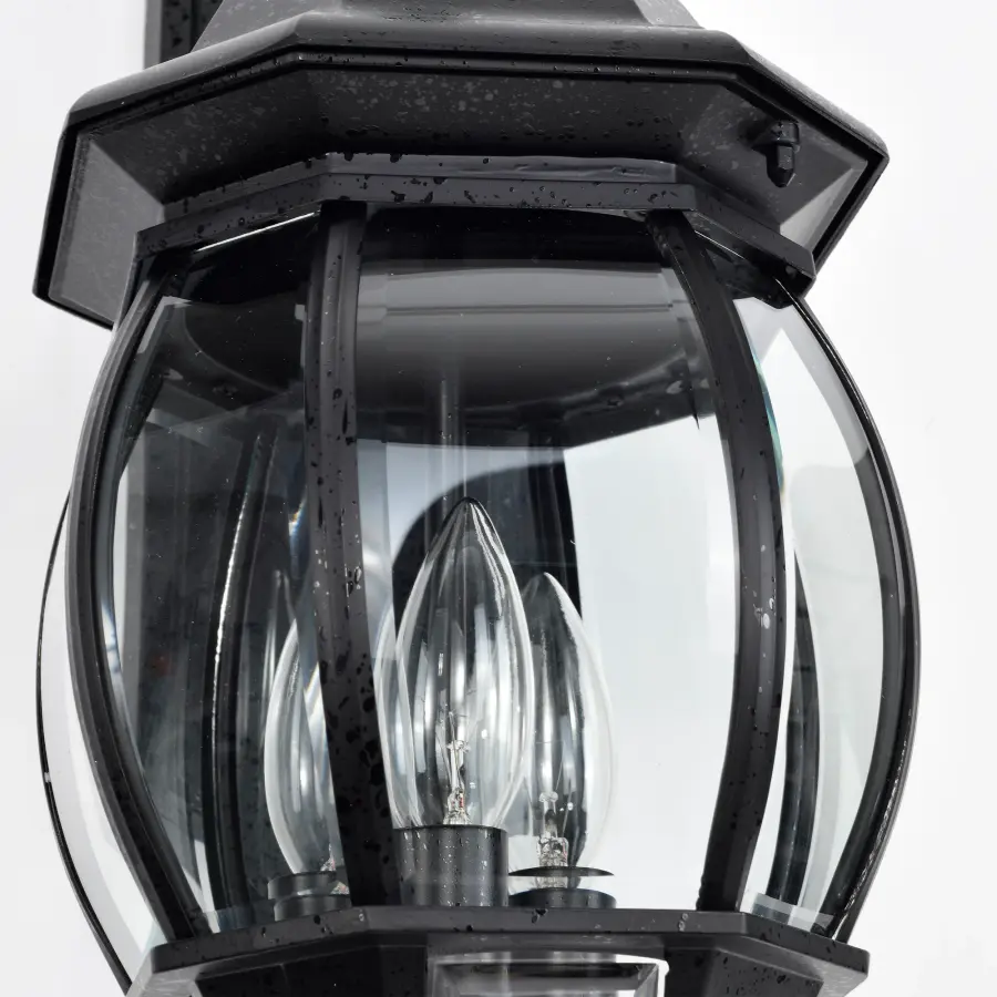 Central Park 3-Light Outdoor Wall Lantern with Clear Beveled Glass - Image 9
