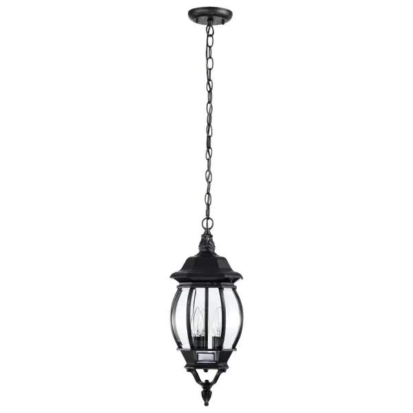 Central Park 3-Light Outdoor Hanging Lantern with Clear Beveled Glass - Image 3