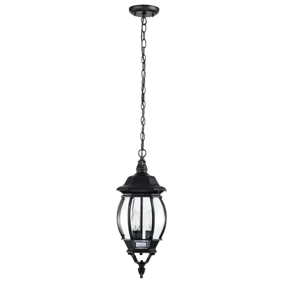 Central Park 3-Light Outdoor Hanging Lantern with Clear Beveled Glass - Image 3