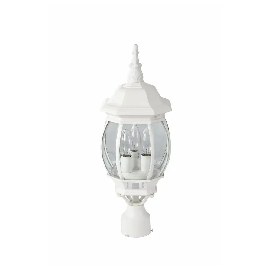 Central Park 3-Light Post Lantern with Clear Beveled Glass - Image 1
