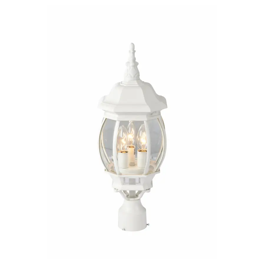 Central Park 3-Light Post Lantern with Clear Beveled Glass - Image 2