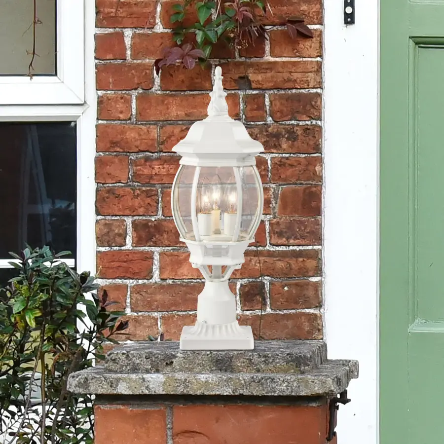 Central Park 3-Light Post Lantern with Clear Beveled Glass - Image 14