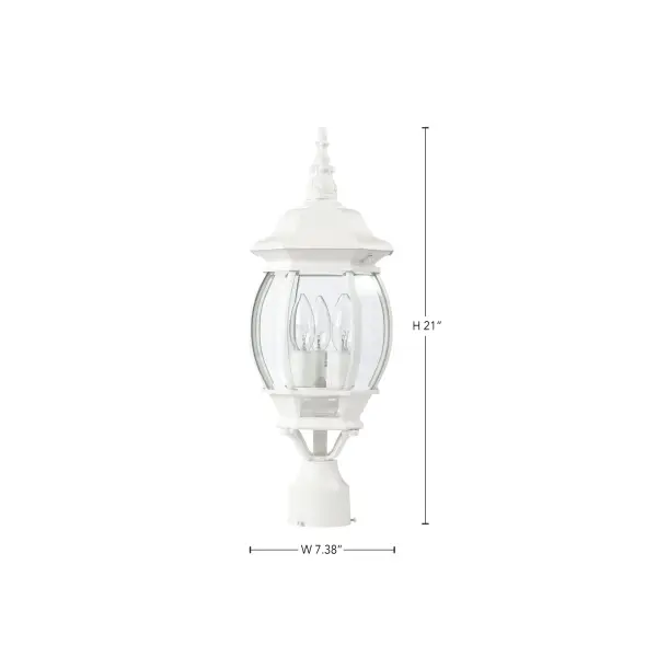 Central Park 3-Light Post Lantern with Clear Beveled Glass - Image 15