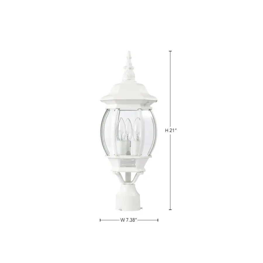 Central Park 3-Light Post Lantern with Clear Beveled Glass - Image 15