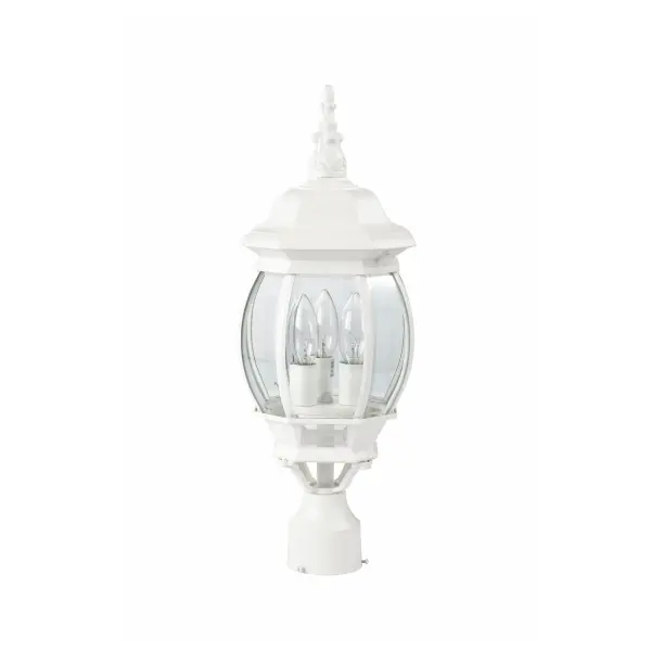 Central Park 3-Light Post Lantern with Clear Beveled Glass - Image 3