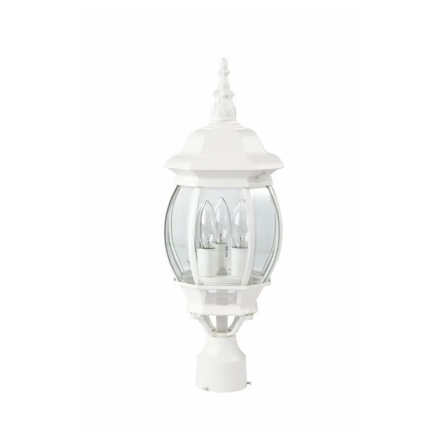 Central Park 3-Light Post Lantern with Clear Beveled Glass - Image 3