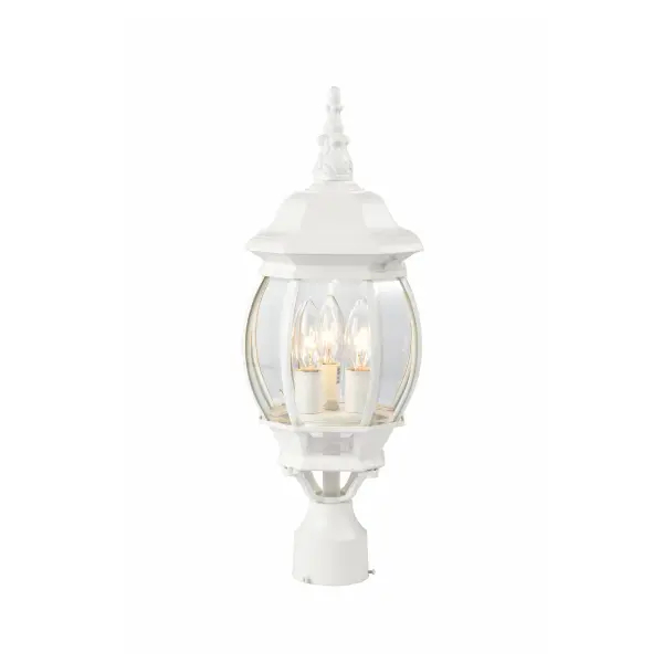 Central Park 3-Light Post Lantern with Clear Beveled Glass - Image 4