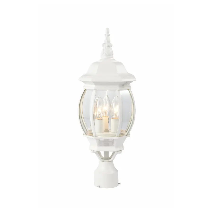 Central Park 3-Light Post Lantern with Clear Beveled Glass - Image 4