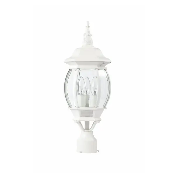 Central Park 3-Light Post Lantern with Clear Beveled Glass - Image 5