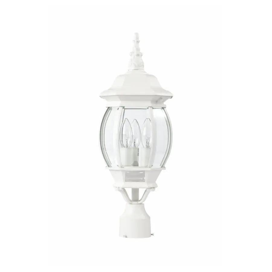 Central Park 3-Light Post Lantern with Clear Beveled Glass - Image 5