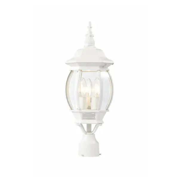 Central Park 3-Light Post Lantern with Clear Beveled Glass - Image 6