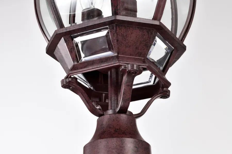Central Park 3-Light Outdoor Post Lantern with Clear Beveled Glass - Image 11