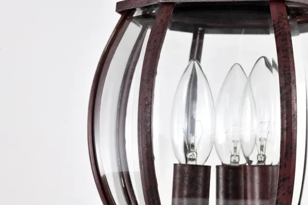 Central Park 3-Light Outdoor Post Lantern with Clear Beveled Glass - Image 9