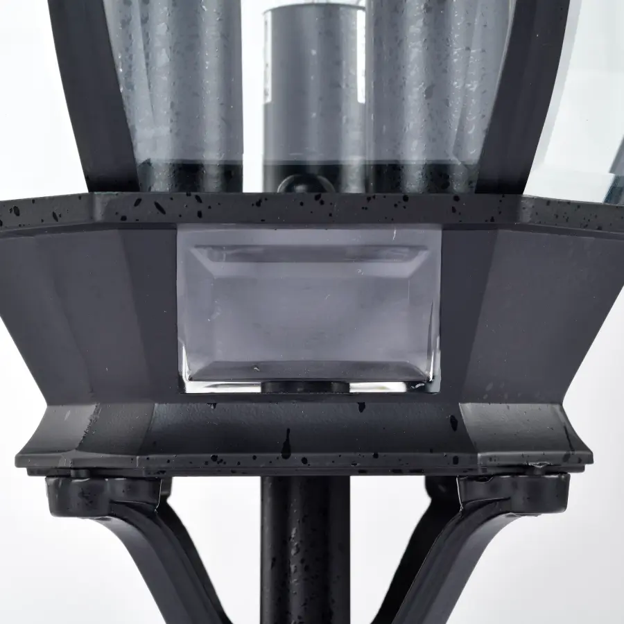 Central Park 3-Light Post Lantern with Clear Beveled Glass - Image 9