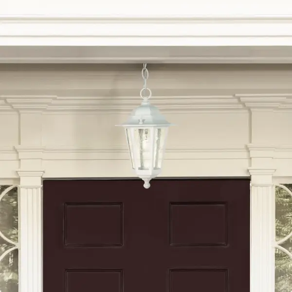 Cornerstone 13" Outdoor Hanging Lantern with Clear Seeded Glass - Image 3